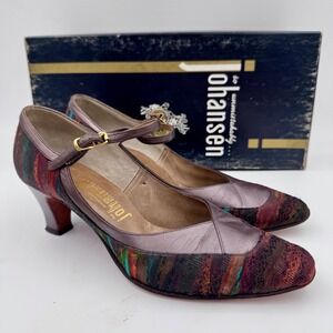 True Vintage 40s/50s Johansen Mary Jane 6N Rich Tapestry Heels w/ Box